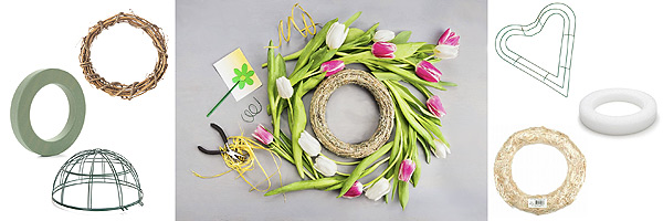 15 Heart Metal Wire Wreath Form: Green [171820] 