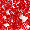 Colorful Spacer Beads - Bali-Style Beads - Xmas Red - Corrugated Beads - Flat Beads