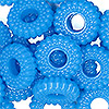 Colorful Spacer Beads - Bali-Style Beads - Lt Blue Op - Corrugated Beads - Flat Beads