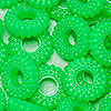 Colorful Spacer Beads - Bali-Style Beads - Lime Op - Corrugated Beads - Flat Beads
