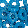Colorful Spacer Beads - Bali-Style Beads - Op Turquoise - Corrugated Beads - Flat Beads