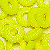 Colorful Spacer Beads - Bali-Style Beads - Op Yellow - Corrugated Beads - Flat Beads