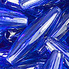 Spaghetti Beads - Dk Sapphire Tr - Plastic Spaghetti Beads - Rice Beads - 