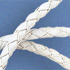 White Bolo Cord - Round Braided Leather Cord - White - Bolo Leather - Leather Bolo Tie Cord - Leather Bolo Cord