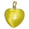 Fiber Optic Heart Charm - Yellow - Jewelry Findings - Heart Pendants - Heart Jewelry Making