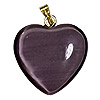 Fiber Optic Heart Charm - Plum - Jewelry Findings - Heart Pendants - Heart Jewelry Making