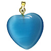 Fiber Optic Heart Charm - Aqua - Jewelry Findings - Heart Pendants - Heart Jewelry Making