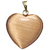 Fiber Optic Heart Charm - Brown - Jewelry Findings - Heart Pendants - Heart Jewelry Making