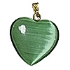 Fiber Optic Heart Charm - Green - Jewelry Findings - Heart Pendants