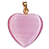 Fiber Optic Heart Charm - Pink - Jewelry Findings