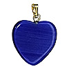 Fiber Optic Heart Charm - Sapphire - Jewelry Findings - Heart Pendants