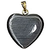 Fiber Optic Heart Charm - Charcoal Gray - Jewelry Findings - Heart Pendants - Heart Jewelry Making