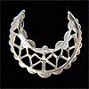 Brass Crescent - Silvertone - Filigree Crescent - Filigree for Jewelry Making