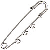 Large Safety Pin with Loops - Large Jewelry Pin with Loops - Silvertone - Kiltie Pin - Jewelry Pin - Kilt Pin