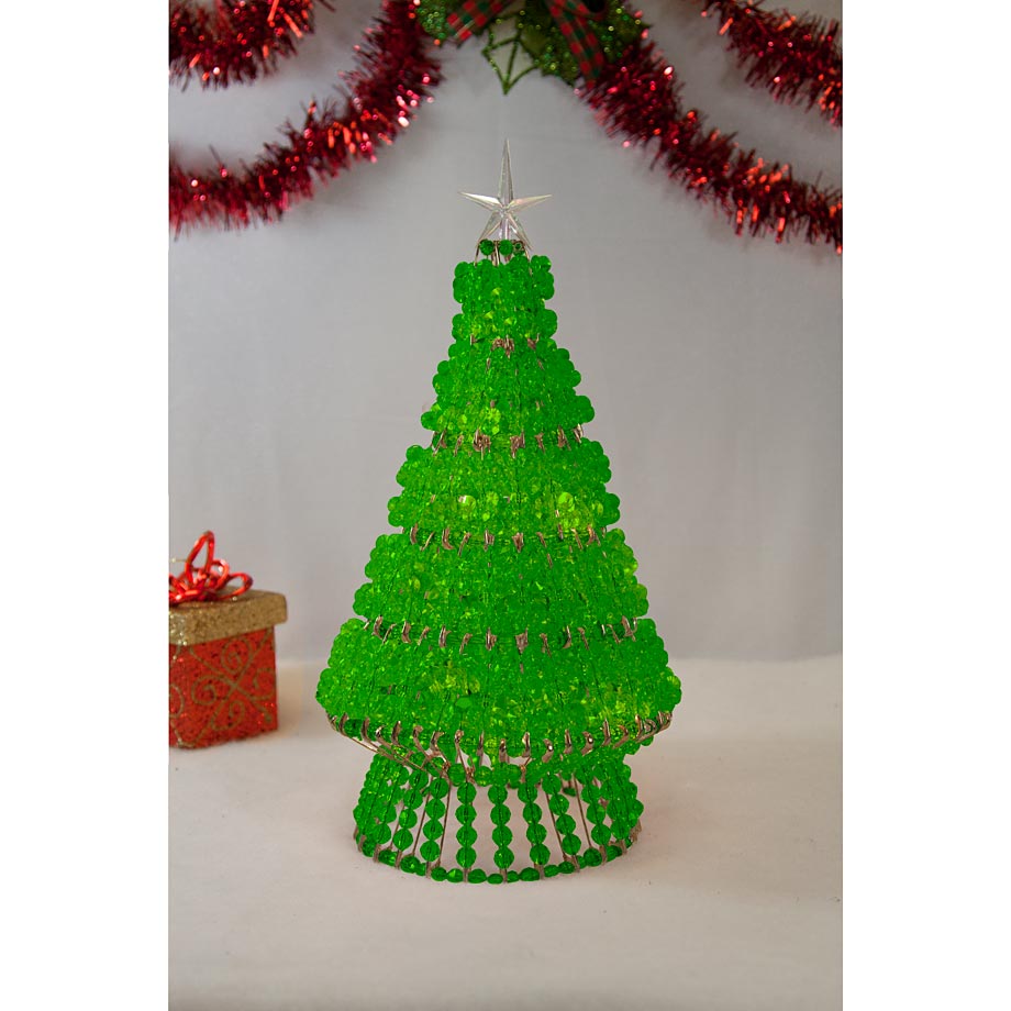 Beaded Christmas Tree Kits with Lights - 12
