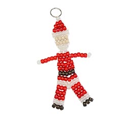 Pony Bead Santa Keychain Pattern and Instructions