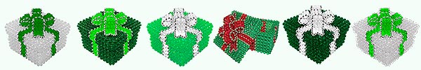 Green Beaded Boxes in Assorted Shades of Green