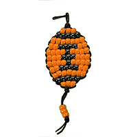 Beaded Football Key Chain Pattern - Free Beaded Football Keyring Pattern - Free Beaded Keyring Craft Instructions