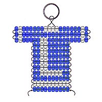 L letter bead pattern for making a school or team sports jersey keychain