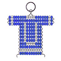 U letter bead pattern for making a school or team sports jersey keychain