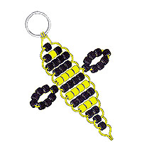 Beaded Bumble Bee Key Chain Pattern - Free Beaded Bumblebee Keyring Pattern - Fun Beaded Key Rings