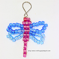 Beaded Butterfly KeyChain Pattern - Free Beaded Dragonfly Keyring Pattern - Fun Beaded Key Rings