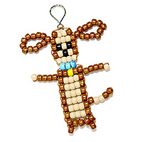 Beaded Dog KeyChain Pattern - Free Beaded Puppy Dog Keyring Pattern - Fun Beaded Key Rings