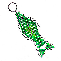 Beaded Fish Key Chain Pattern - Free Beaded Fishy Keyring Pattern - Fun Beaded Key Rings