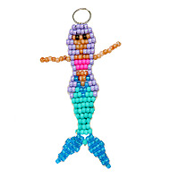 Beaded Mermaid KeyChain Pattern - Free Beaded Mermaid Keyring Pattern - Fun Beaded Key Rings
