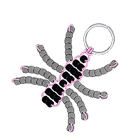 Beaded Spider Key Chain Pattern - Free Beaded Spider Keyring Pattern - Fun Beaded Key Ring Instructions