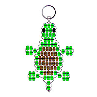 Beaded Turtle KeyChain Pattern - Free Beaded Turtle Keyring Pattern - Fun Beaded Key Rings