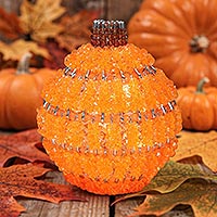 Beaded Glowing Pumpkin - Holiday Pumpkin Decoration Ideas