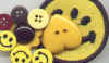 Retro & Happy Face Buttons - Yellows - Yellow Smiley Face Button Set for Decorating