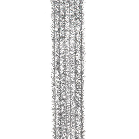 Silver Tinsel Chenille Stem Pipe Cleaners Pack of 50 
